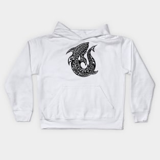 Shark Maori Tattoo Kids Hoodie